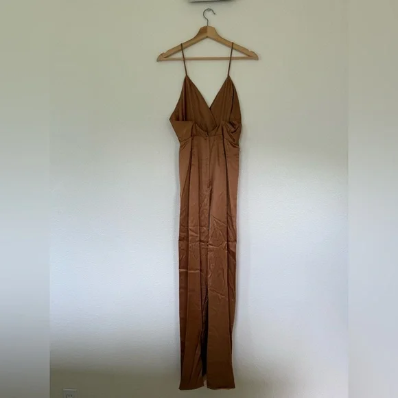 Satin Copper Jumpsuit - Picture 3 of 7